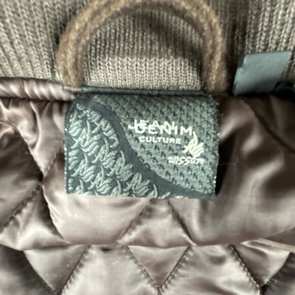 Al Wissam Varsity Bomber Jacket Mens Sz XL Brown Wool Leather Logo 90s Vintage - Picture 5 of 9